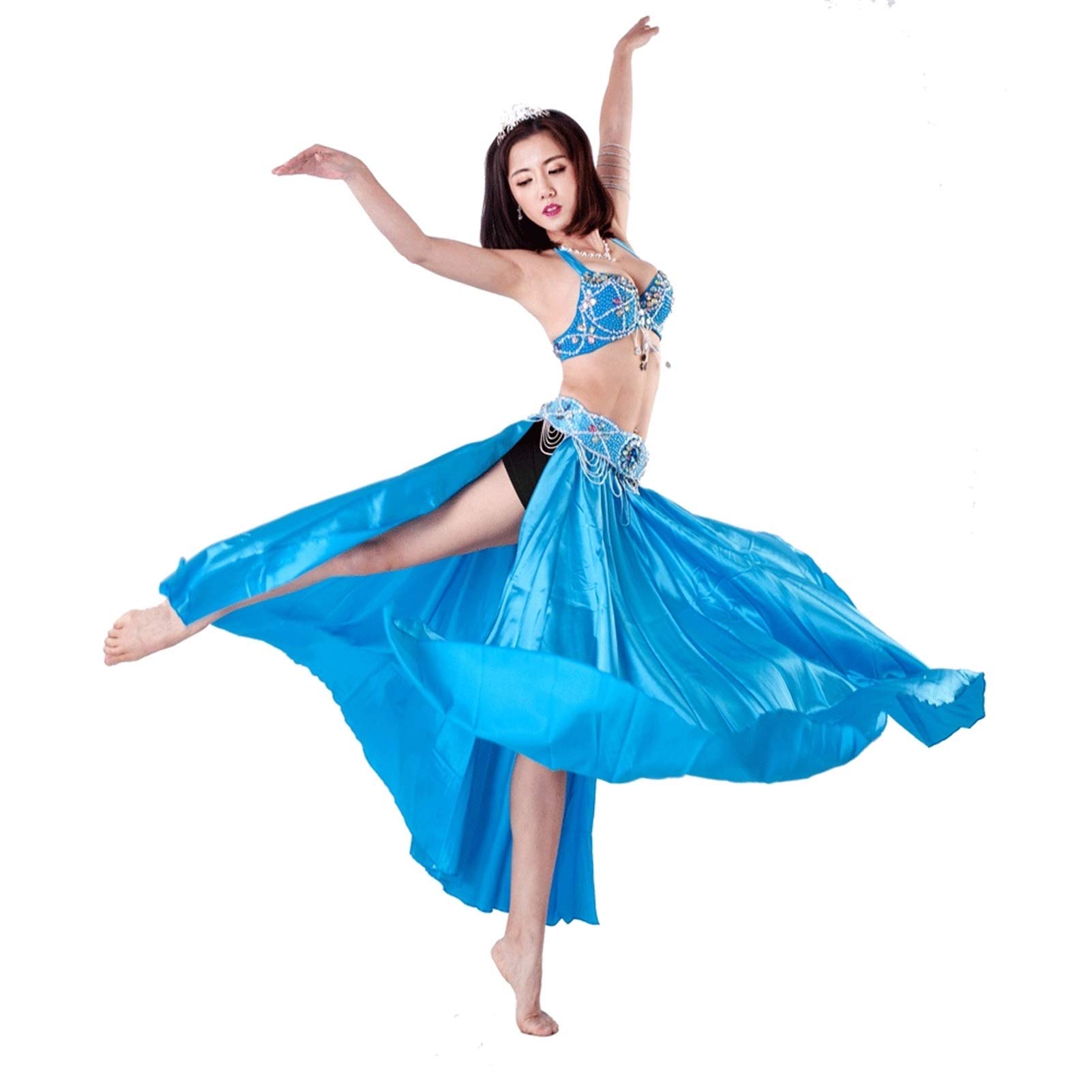 青の刺繍入りボリウッドダンス衣装 青の刺繍入りボリウッドダンス衣装